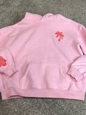 Pink Palm puff Graphic Hoodie